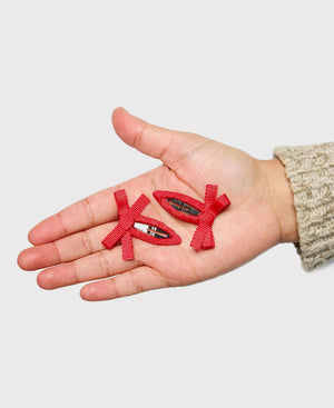 MINI BOW SNAP CLIPS - RED