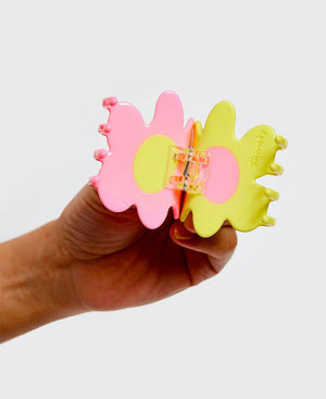 FLOWER CLAW - YELLOW & PINK